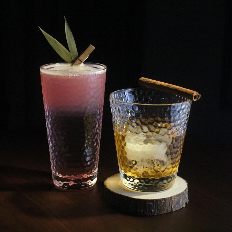 300ml/320ml/330ml/420ml Kreatives Barzubehör Luxuriöses Cocktailglas Gehämmertes Wasserglas Haushaltsmilchbecher Teetasse Klassisches Whiskeyglas