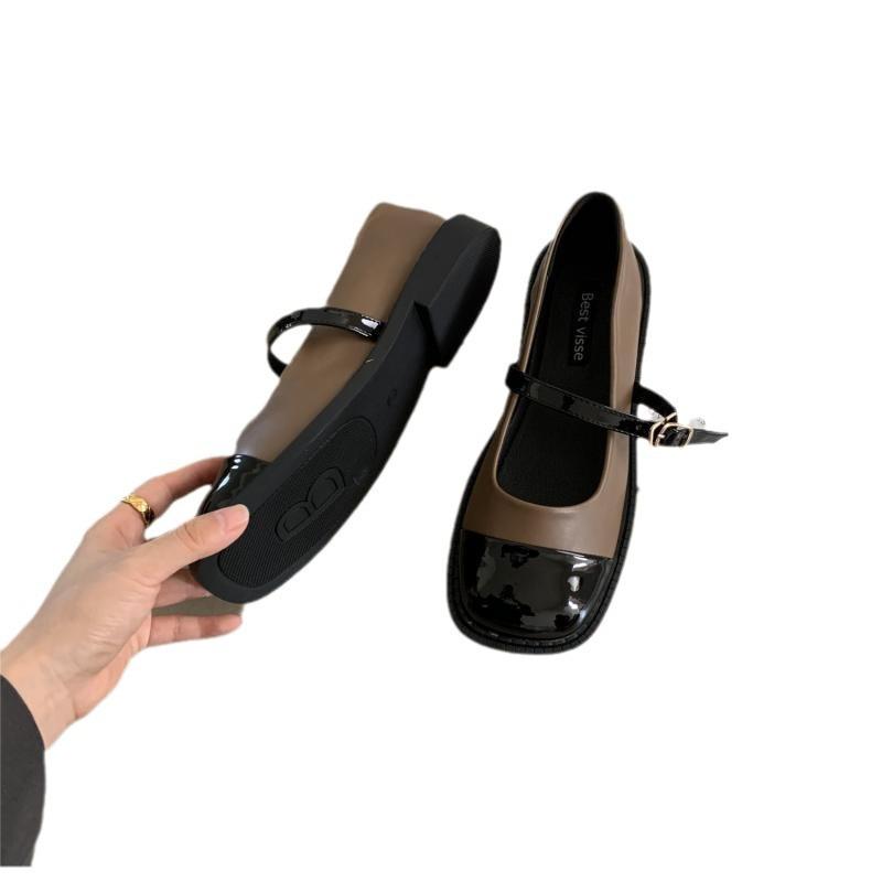 British Small Leather Shoes Female Students Spring 2025 New Korean Version Round Head Fairy Mary Jane Shoes Female Flat Shoes