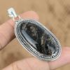Mothers day Deal Oval Natural Honey Dendrite Opal 925 Sterling Silver Pendant