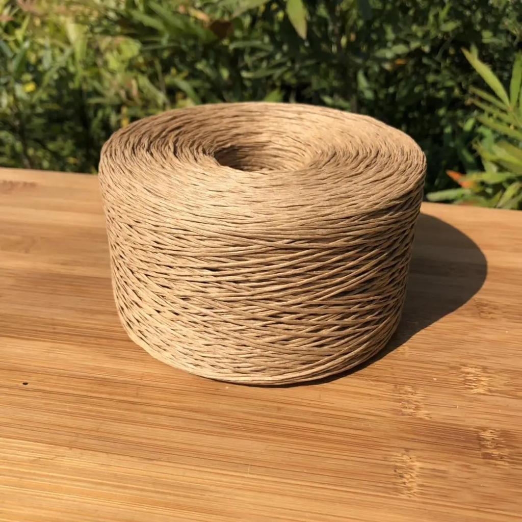 250g Fine Flat Raffia Yarn Wearable Soft Cotton Straw Thread for Hand Knitting Hats Handbags Summer Beach Craft Diy