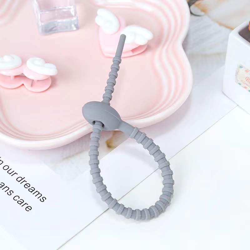 Wiederverwendbare farbige Silikon-Kabelbinder für Datenkabel, Kabelaufwickler und -management