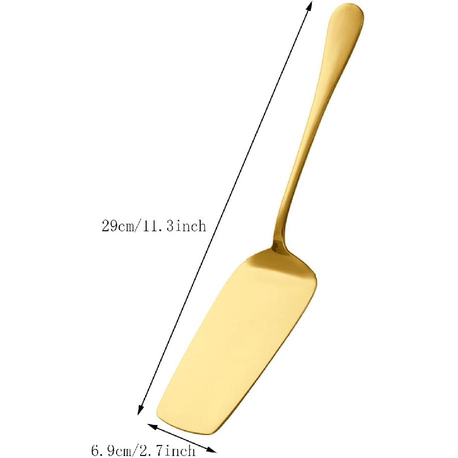 1Pcs Stainless Steel Lasagna Server,Stainless Steel Solid Turner,Stainless Steel Cake Pizza Shovels Kitchen Server (gold)
