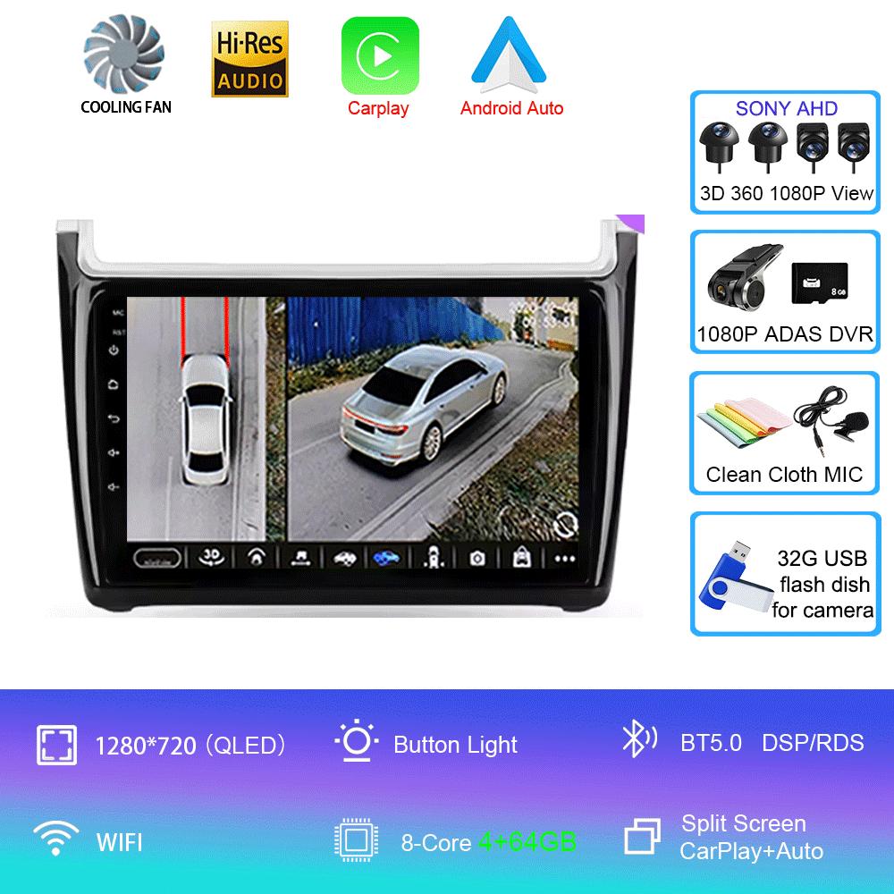 Android 14 For Volkswagen POLO 5 2008 - 2020 Car Radio Multimedia Video Player Navigation Stereo GPS No 2din