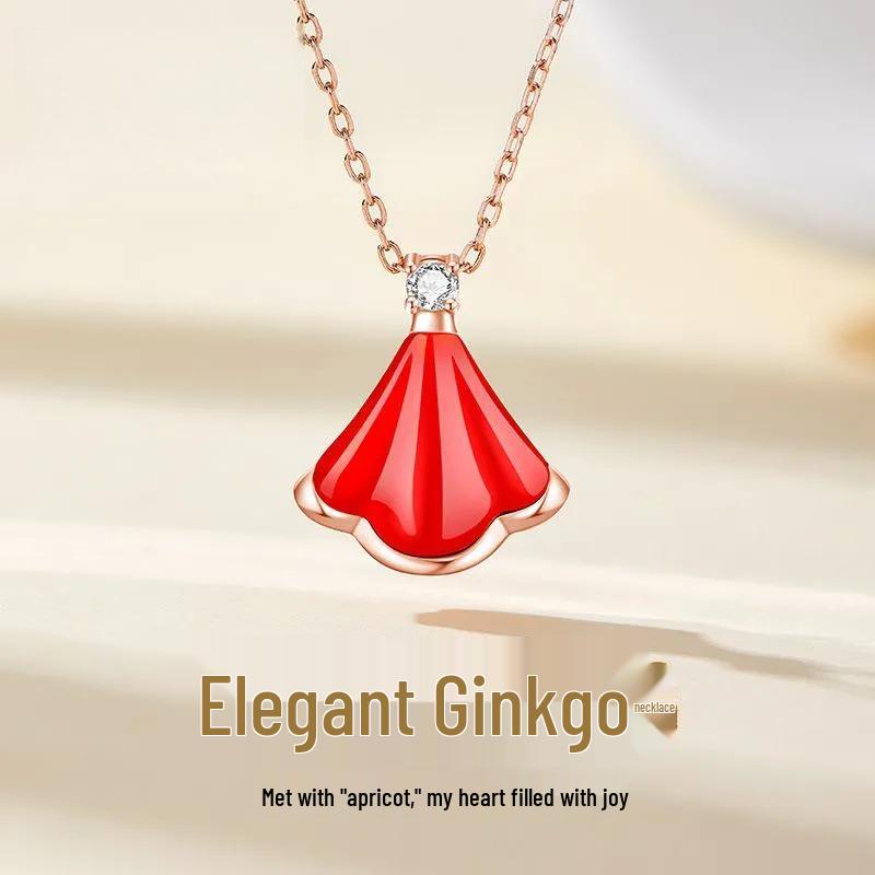 Auspicious Agate Little Skirt Pendant Necklace - Valentine's Day Gift for Girlfriend or Wife