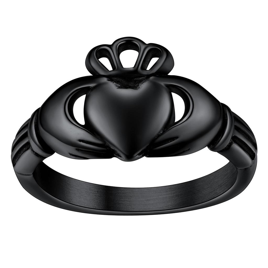 316L Stainless Steel Claddagh Rings for Lovers Retro-style Love Loyalty BFF Wedding Anniversary Irish Matching Couple Jewelry