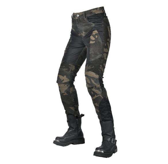 LOONG+BIKER+ Camo Motocyklové Slim Fit anti-drop kalhoty+Motocyklové džíny+Dámská Knight Mesh