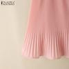 ZANZEA Women Casual Round Neck Summer Sleeveless Blouse