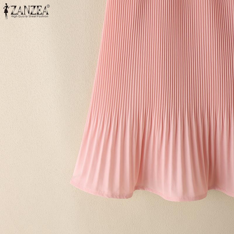 ZANZEA Women Casual Round Neck Summer Sleeveless Blouse