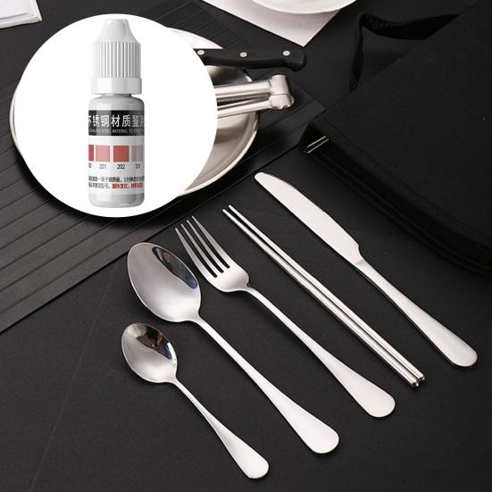 1/2 szt. 10 ml Płyn do testowania stali nierdzewnej, Odczynnik do testowania stali nierdzewnej 200-316, Krople do inspekcji metalu do fabryki, domu, warsztatu, przemysłu