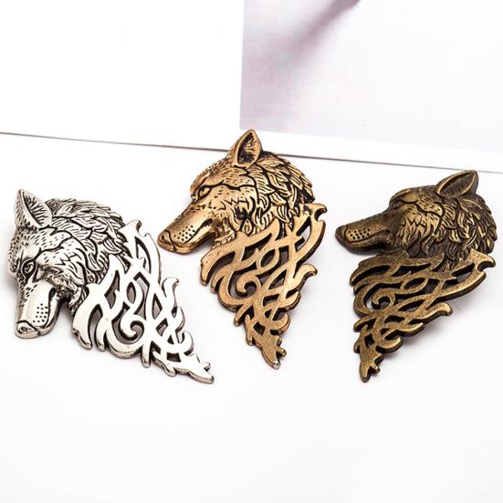 Vintage Women Men Wolf Lapel Brooch Pin Collar Jewelry Shirt Jeans Jacket Badge