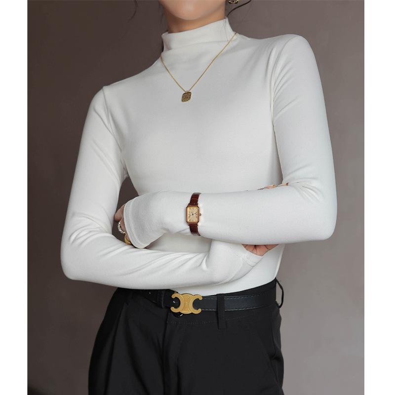 

Женский стильный базовый слой из немецкого вельветового флиса с полувысоким воротником для весны, осени и зимы L [for 120-140 lbs]