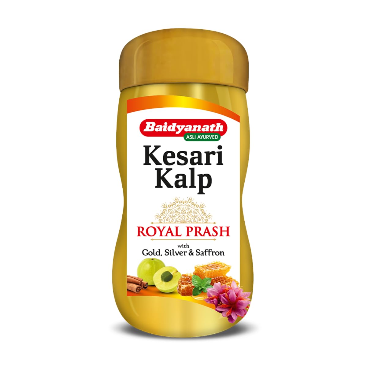 

Baidyanath Kesari Kalp Royal Chyawanprash 1kg – Gold and Saffron Enriched Ayurvedic Revitalizer for Strength, Stamina, and Immunity Support