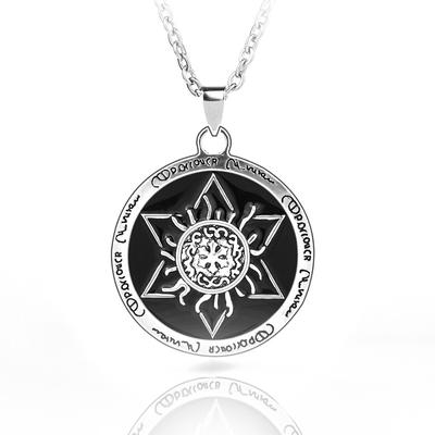 Ancient Egyptian God Of War Retro Relief Hexagonal Star Lotus Necklace, Men'S Cool Personalized Versatile Jewelry