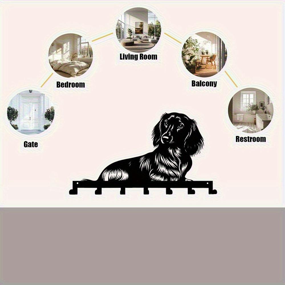Heavy Duty Dachshund Key Holder Wall Mount Rustproof Cast Iron Home Entryway Organizer