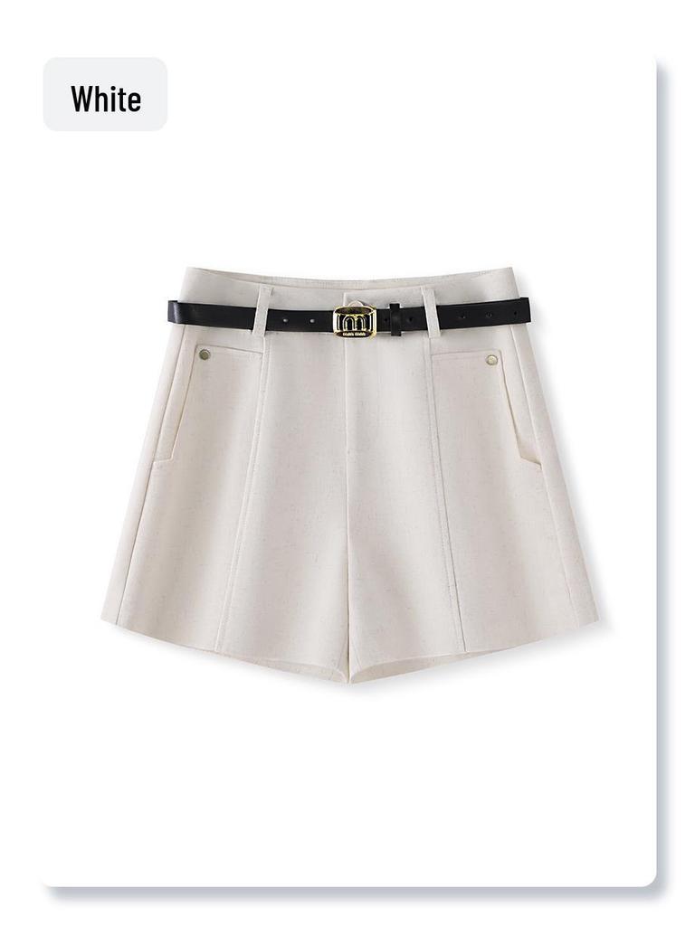 Women's Spring 2025 Casual A-line Suit Shorts - Loose, Wide-Leg, Four-Point Style