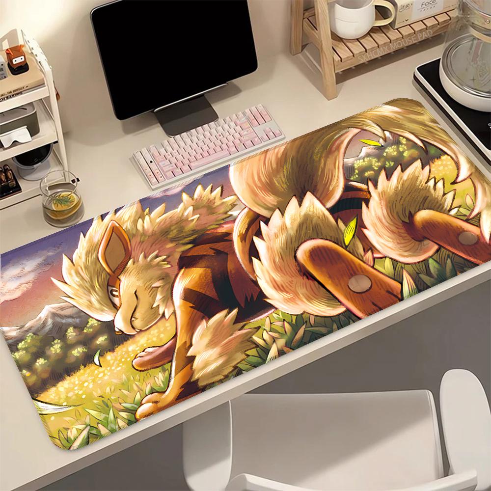 Cute Cartoon Mouse Pad Kawaii Anime P-Pokemon Arcanine Desk Mat Soft Smooth Table Pad for Office Laptop Computer for Desktop