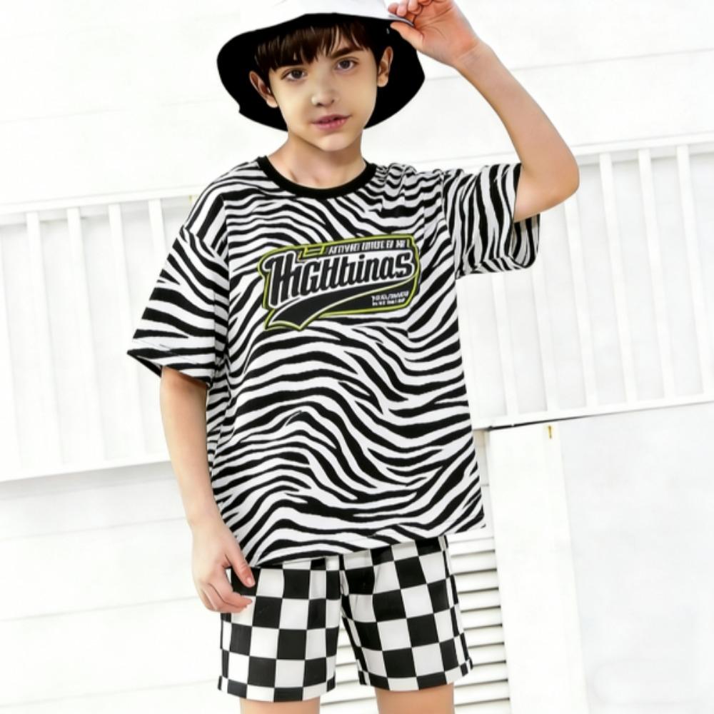 Fashion Zebra Color 67 Printed Summer Men's T-shirt and Shorts 2 Piece Set Summer Casual Outfit for Men's and Women's Clothing