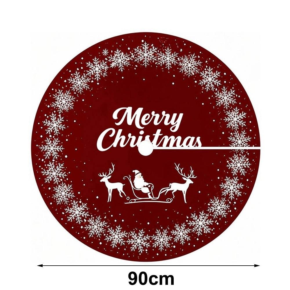 Fabric Christmas Tree Base Cover Round Shape Round Tree Skirt Holiday Home Decor