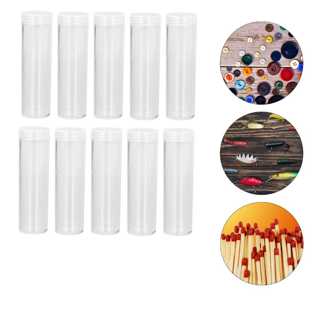 10pcs Round Coin Storage Tubes Clear Plastic Coin Collection Tubes Screw on Lid Reusable Coin Container Tubes