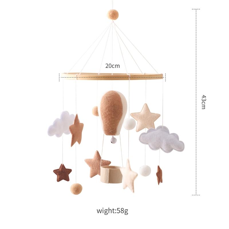 Air Balloon Baby Rattle Toys Wooden Mobile Musical Bed Bell Hanging Toy 0-12 Month Newborn Infant Crib Gift Holder Brackets