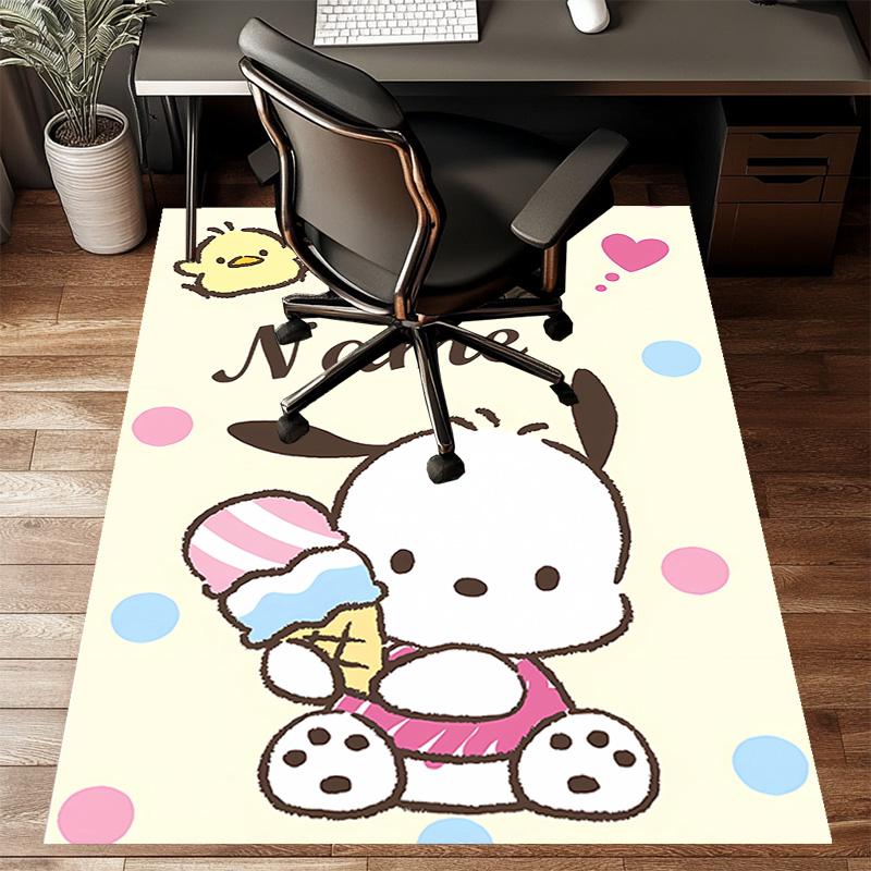 Custom Pochacco Mat Personalized Name, Polyester Washable Indoor Entryway Rug, Gift for Christmas, Easter, Thanksgiving Day