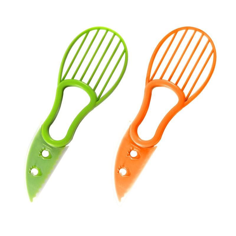 3 in 1 Avocado Slicer Shea Corer Butter Fruit Peeler Cutter Pulp Separator Lightweight Plastic Knife Kitchen Vegetable Tools Kitchen Gadgets