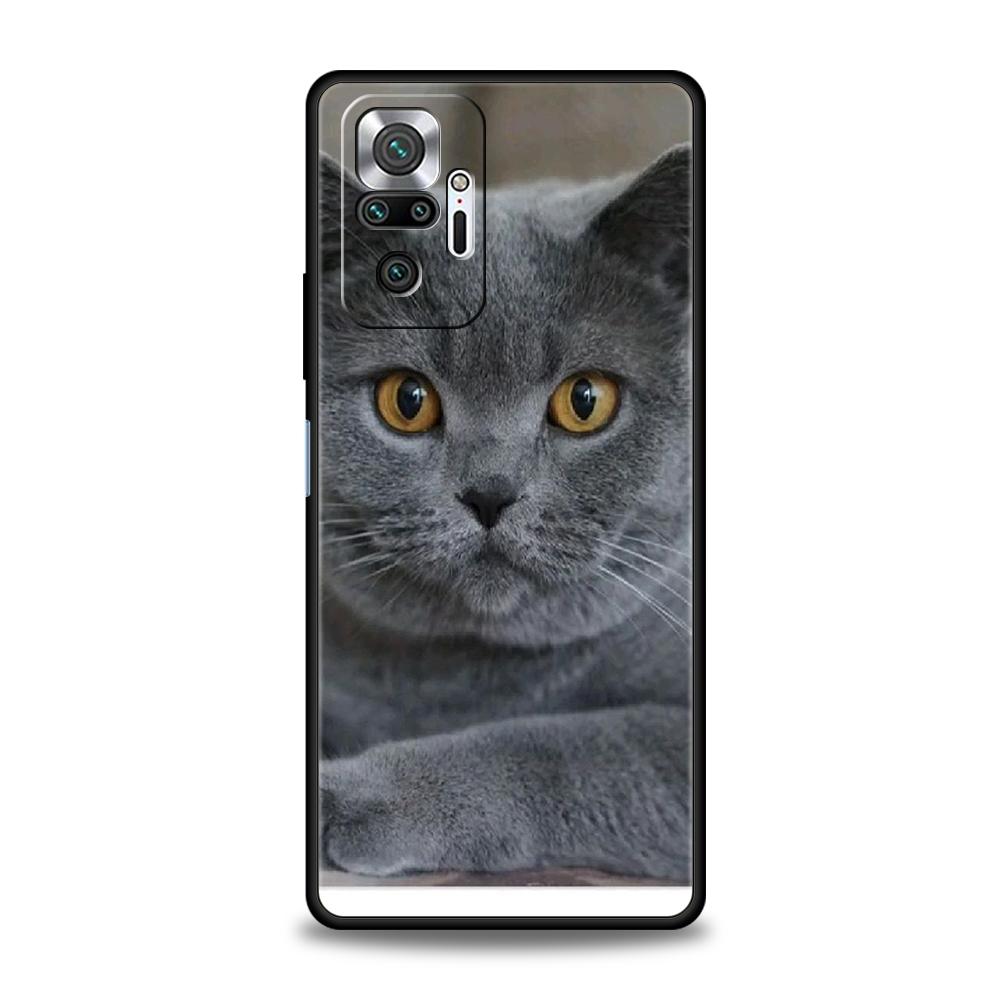 Britische Kurzhaarkatze Telefonhülle für Xiaomi Redmi Note 12 5G 10C 10 11 9 8 Pro Plus 9S 7 8T 9T 9A 8A 9C K50 K40 Gaming-Abdeckung