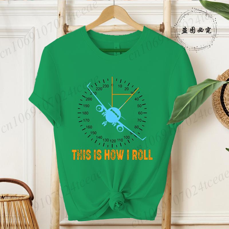 This Is How I Roll Airplane Tshirt Unisex's Funny Graphic Tee Shirts Casual Streetwear Tops for Unisex Short Sleeve Clothes LW01