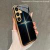 Neon Cross Pattern 2D Phone Case for Samsung S26 S25 S24 S23 S22 S21 S20 A56 A36 A16 Gold Glass Protective Cover