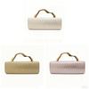 Pu Gold Woven Evening Bag With Magnetic Closure For Formal Events And Night Out