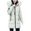 Womens Winter Thick Jacket Collar Zipper Pocket Coat Warm Cotton Hoodie Outwear