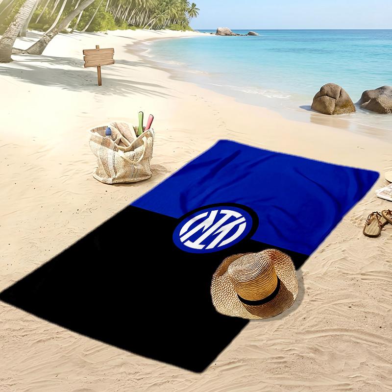 Toalla de Playa Impresa del Inter de Milán Secado Rápido Toalla Suave Manta de Playa Rectangular Grande Portátil para Viajes Piscina