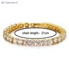 {Summer2} {Summer2} Hiphop Tennis Bracelet 3mm Cubic Zirconia Mens Crystal Link Chain On The Hand Streetwear Jewelry