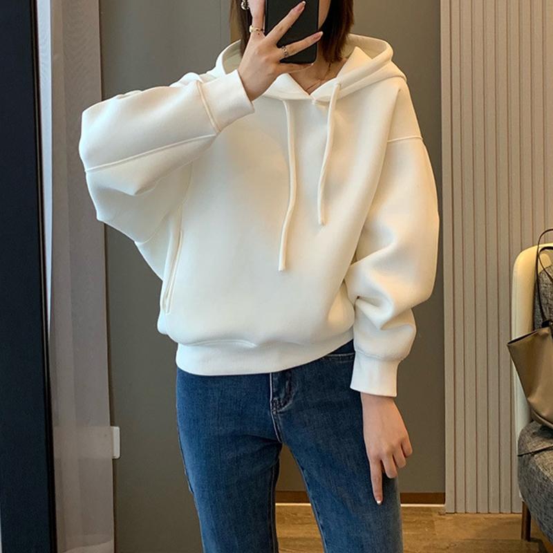 Women's Hooded Sweatshirt Casual Solid Color Loose Top