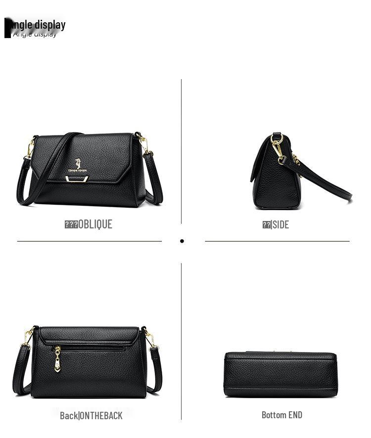 2025 Fashion Soft Leather Crossbody Handbag - Light Luxury Casual Square Bag for Moms