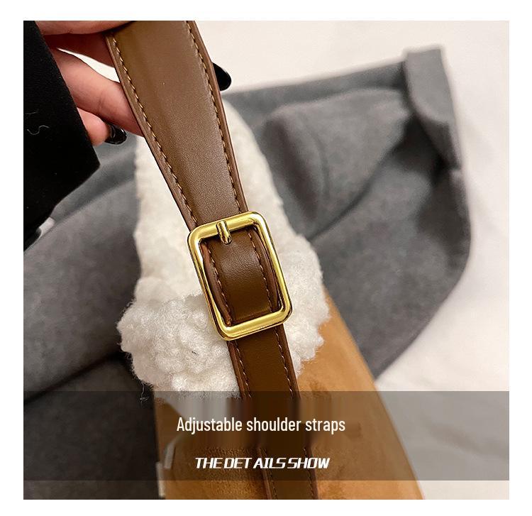 Damen Plüsch Tragetasche - Herbst/Winter Kollektion 2025, Große Kapazität, Lässiger Achselhöhlen-Stil