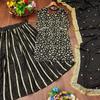 Black & Gold Embroidered Sharara Suit Set