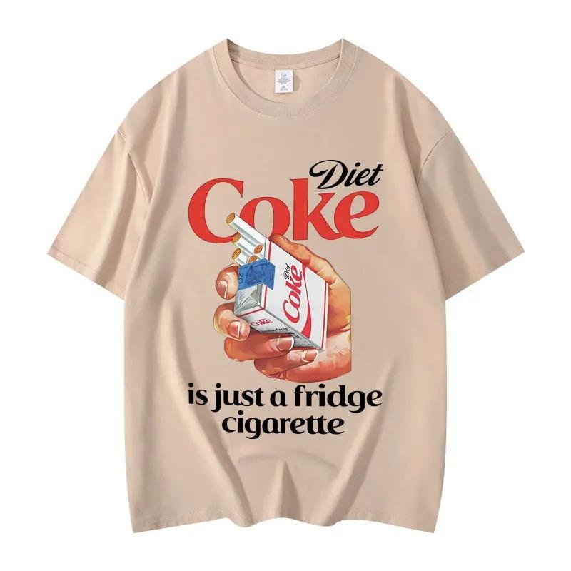 Just A Fridge Cigarette Coke Fuuny Meme T-shirt High Quality Fashion Oversized T Shirts Men Women Casual Short Sleeve T-shirts