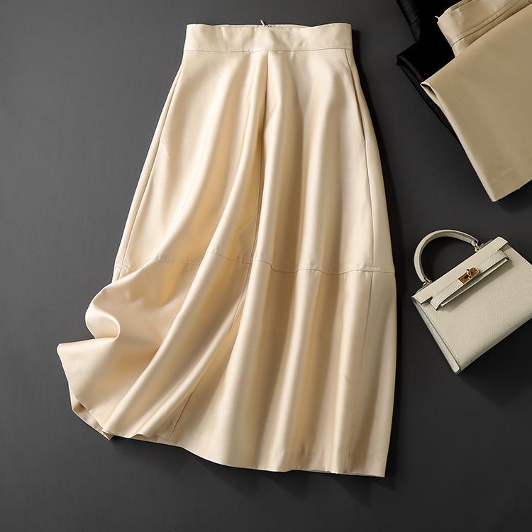 In-Stock Elegant Hepburn Style High-Waisted A-Line Umbrella Skirt for Women - Summer Collection