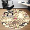 1pc Rat Floral Pattern Chair Carpet for Office Non Slip, Machine Washable Rug for Office, Room Holiday Decor for Christmas, Birthday Polyester