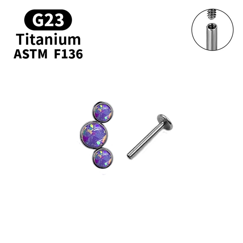 G23 Titanium Stud Earrings16G Piercing Set Ear Tragus Cartilage Zircon Opal Body Jewelry Helix Daith Lip Lobe Pin