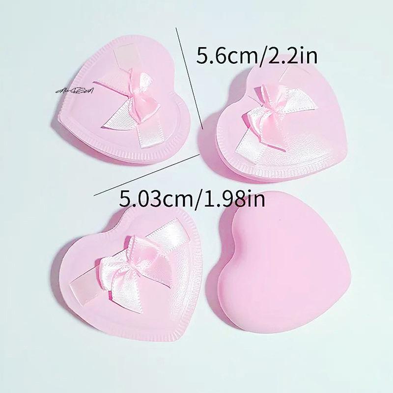 2/5Pcs Heart-Shaped Bow Cotton Candy Air Cushion Powder Puffs for Dry & Wet Use Makeup Sponge