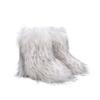 Flat heel high top warm winter furry boots deep mouth round head medium tube imitation fox fur snow boots women