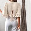 Camicie e Bluse Casual Estive da Donna HNXC, Colore Unico, Stampa, Manica Lunga, Scollo a V