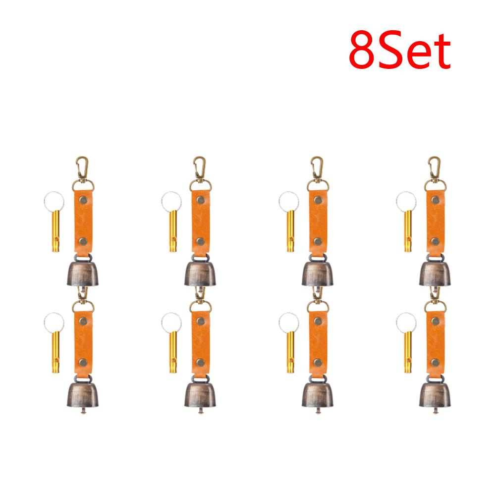 2-10Set Loud Bear Bell with Emergency Whistle Bear Repelling Bell Hanging Bear Bell for Outdoor Camping Survival Hiking Climbing
