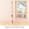 VICASKY 2-Piece Miniature Fishing Rod for Kids, Model Toys, Crafts, Dollhouses, and Decorations, Wooden