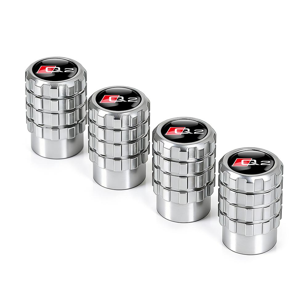 New 4pcs Aluminium Car Tire Valve Stems Caps Gear shaped Valve For T Sline TT A1 A2 A3 A4 A5 A6 A7 A8 8P B6 B7 Auto Accessories
