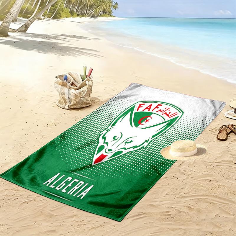 Algeria National Football Team Print Beach Towel, Large Soft Quick Dry Towel for Beach Camping Swimming