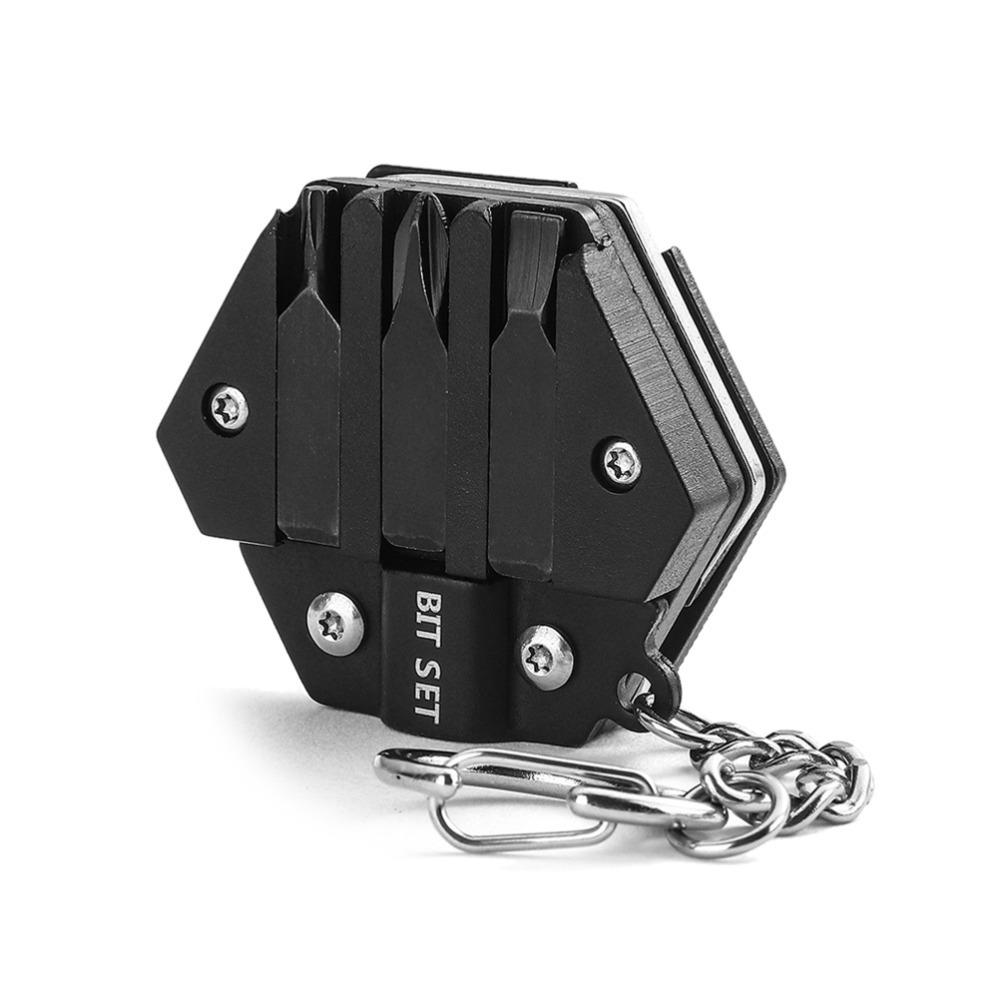 Durable Stainless Steel Multitool Card Key Chain Portable Design Folding Micro Screw Driver Set Foldable Tool Set Outdoor Hiking