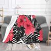 Fancy Tropical Pattern Creative Design Light Thin Soft Flannel Blanket Flowers Floral Leaves Hibiscus Botanical Botany Palm